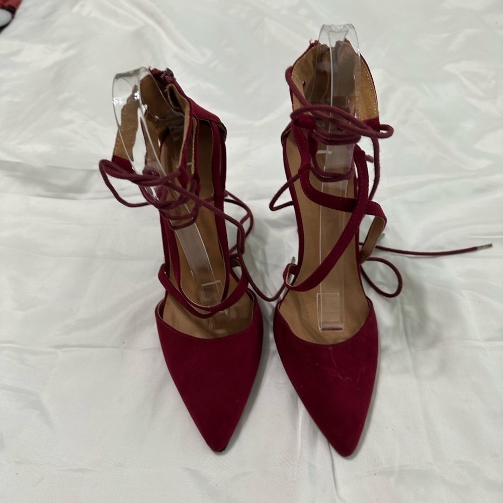 Women’s maroon, high heels, gladiator style size 8